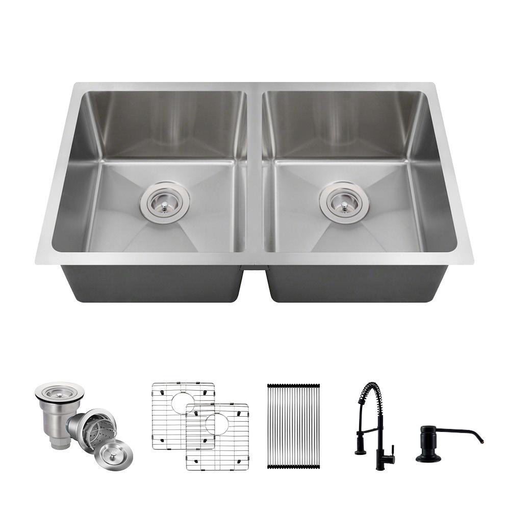 MR Direct All-in-One Undermount Stainless Steel 31 in. 50 ...