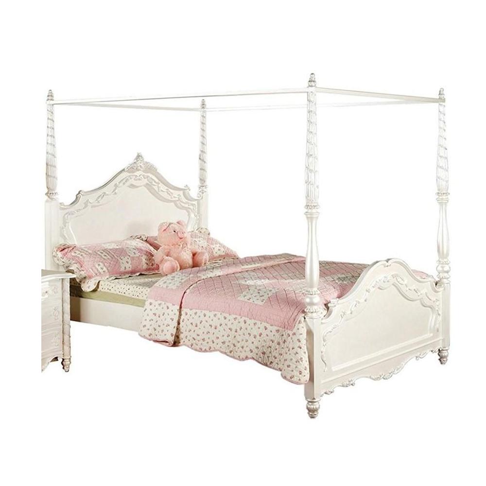 Canopy Wood White Beds Bedroom Furniture The Home Depot Canopy Wood White Beds Bedroom, Naples White Queen Canopy Bed
