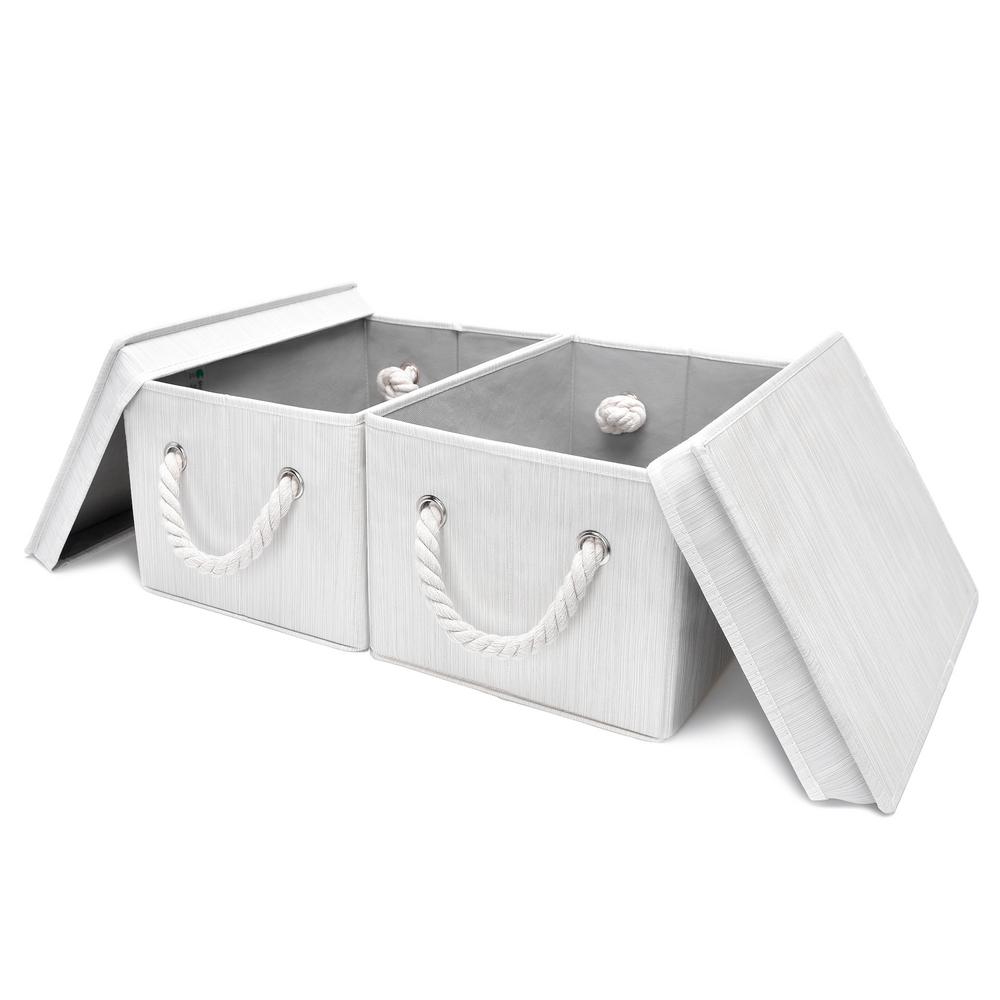 StorageWorks 5Gal. Rectangle Polyester Storage Bin with Lid and Cotton