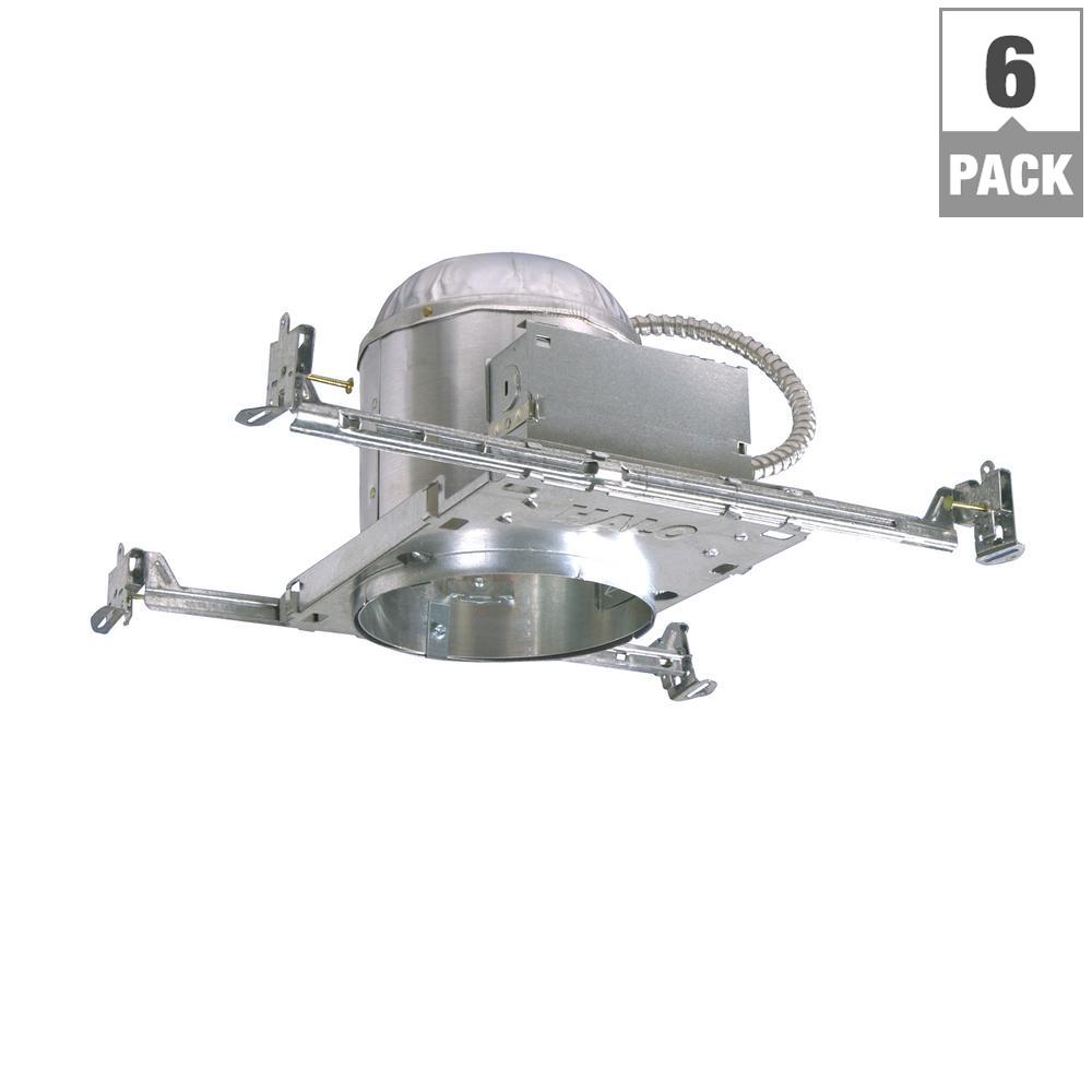 H7 6 in. Aluminum Recessed Lighting Housing for New Construction Ceiling, Insulation Contact (6-Pack)