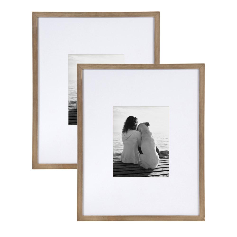 Gallery 16x20 matted to 8x10 Rustic Brown Picture Frame Set of 2