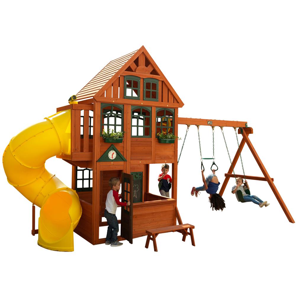 kidkraft andorra wooden swing set