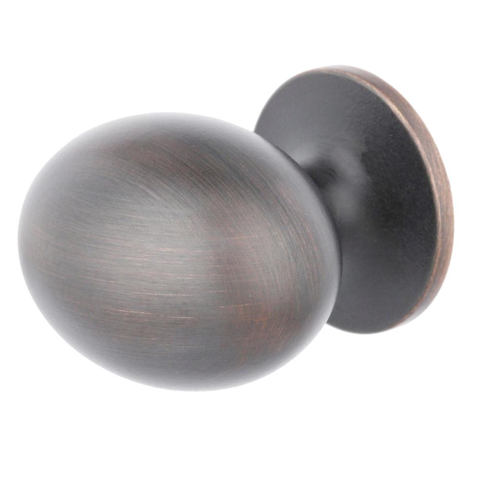 Everbilt Large Football 1 3 8 In Oil Rubbed Bronze Classic Oval Cabinet Knob 25 Pack 25xcab000082orb The Home Depot
