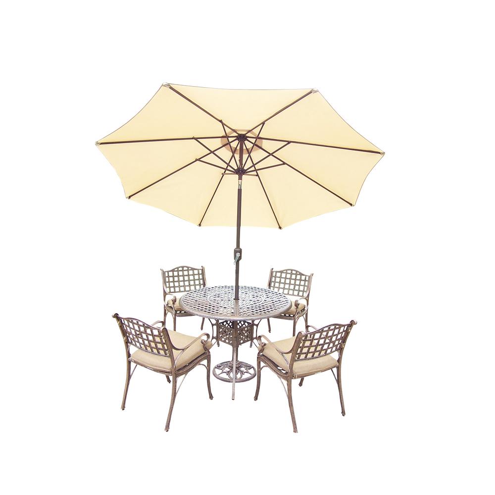 7 Piece Aluminum Outdoor Dining Set With Sunbrella Beige Cushions 7 Piece Aluminum Outdoor Dining Set With Sunbrella Beige Cushions And Umbrella Hd1102t 1109c4 D56 4005bg 4101 11 Ab The Home Depot