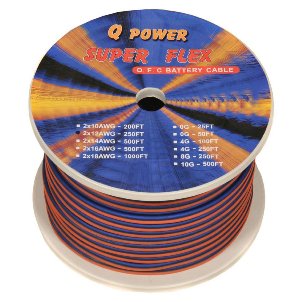 Q Power Super Flex 4-Gauge 3000-Watt Amplifier Wiring Amp Kit 4 Pack