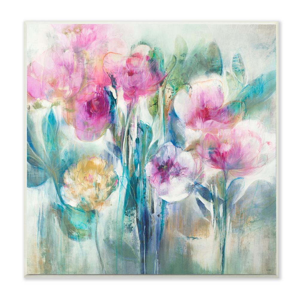 The Stupell Home Decor Collection Lines and Splashes Abstract Painting Wall Plaque Art 12 x 12 Multi-Color