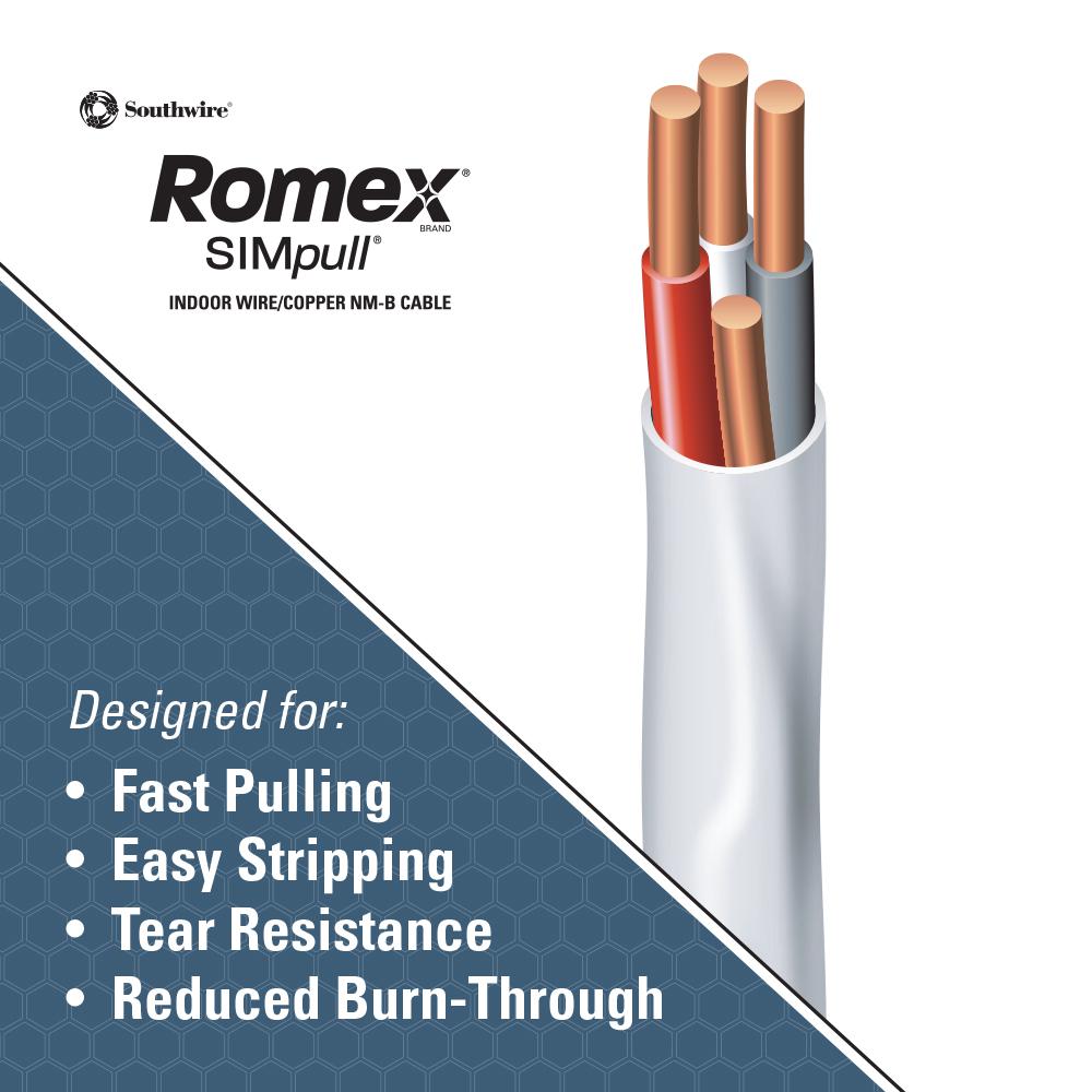 Southwire 25 Ft 14 3 Solid Romex Simpull Cu Nm B W G Wire The Home Depot
