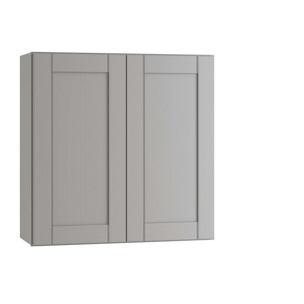 ALL WOOD CABINETRY LLC Express Assembled 24 in. x 30 in. x 12 in. Wall Cabinet in Veiled Gray was $325.0 now $195.0 (40.0% off)