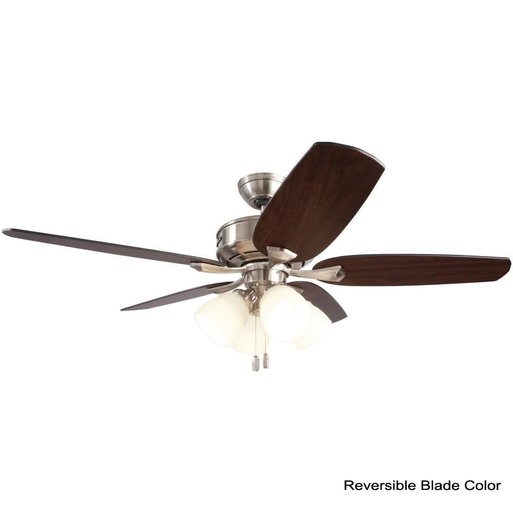 Hunter Channing 52 In Indoor Led Brushed Nickel Ceiling Fan With