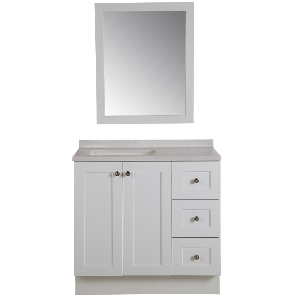 Northwood 36 Vanity With Top And Mirror Ideas Glacier Bay Bannister 36 50 In W Vanity White With Solid Surface