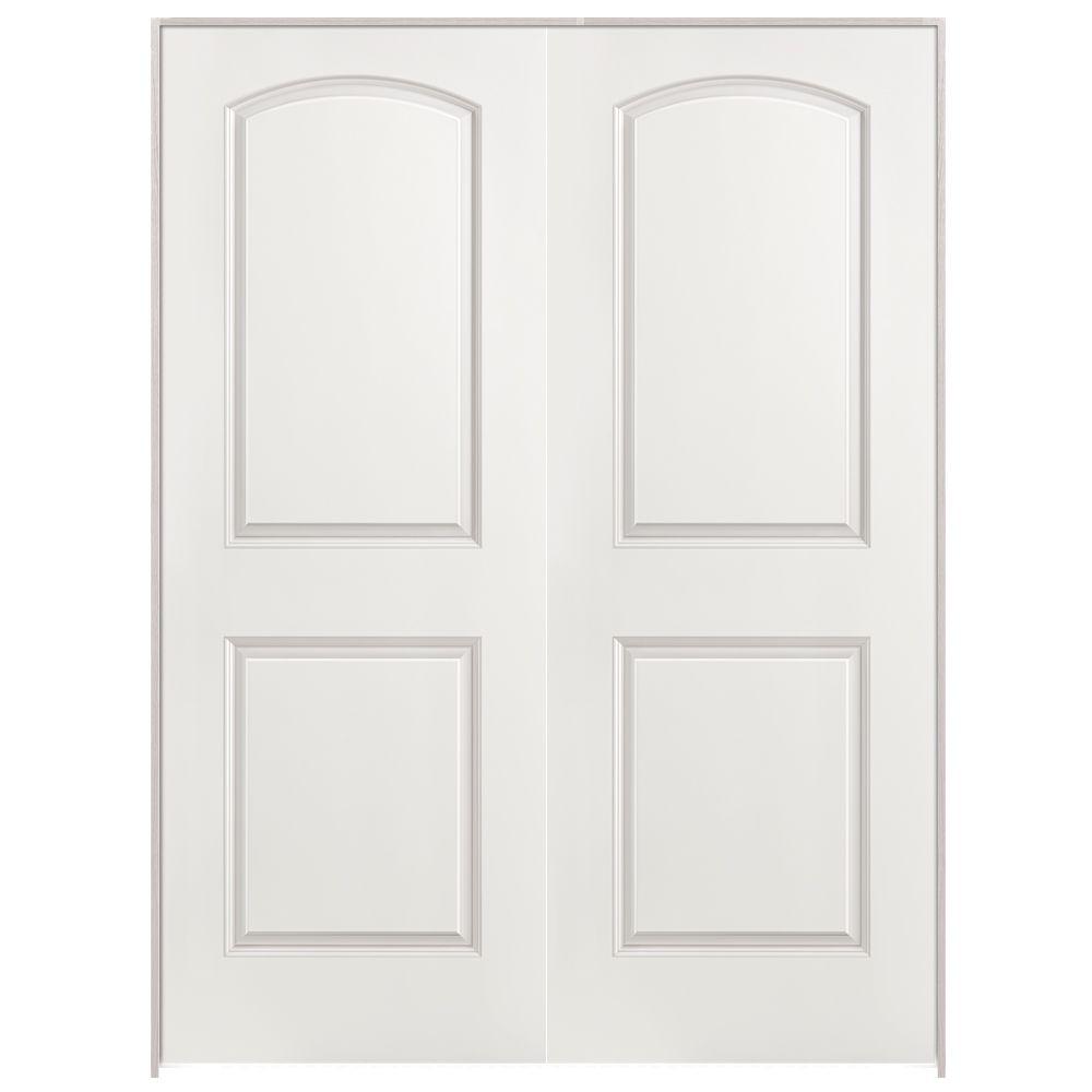 Masonite 48 in. x 80 in. Roman 2-Panel Round Top Primed White Hollow