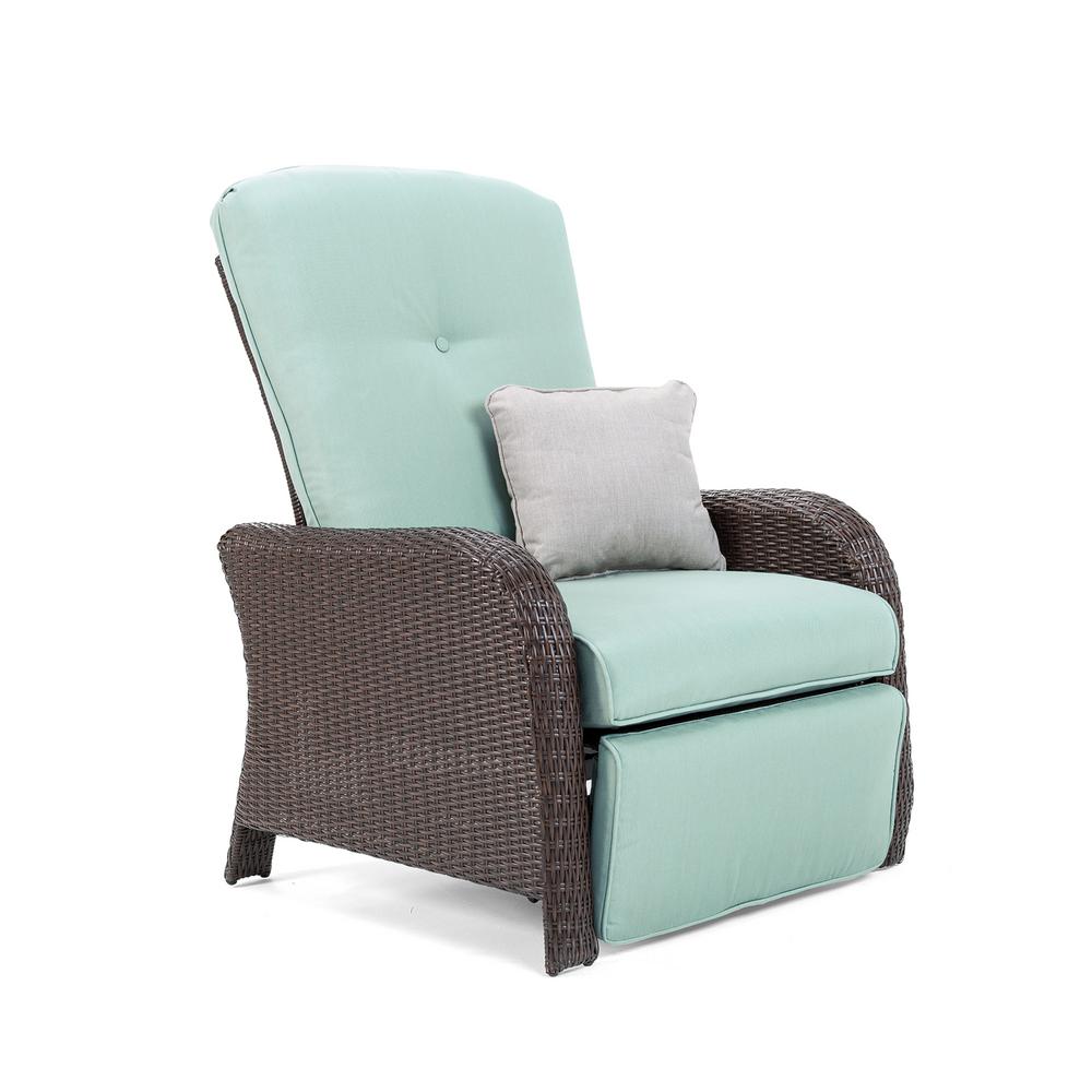 La Z Boy Patio Furniture Outdoors The Home Depot Sawyer Wicker Outdoor Recliner With Sunbrella Canvas Spa Cushion