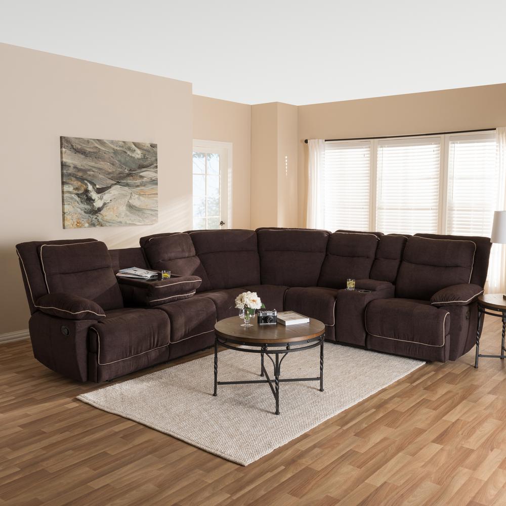 Baxton Studio Sabella 7 Piece Brown Fabric 8 Seater Curved Reclining Sectional Sofa 163 9488 Hd The Home Depot - 7 Seat Sectional Sofa Baxton Studio Sabella 7 Piece Brown Fabric 8 Seater Curved Reclining Sectional Sofa 163 9488 Hd The Home Depot - 7 Seat Sectional Sofa