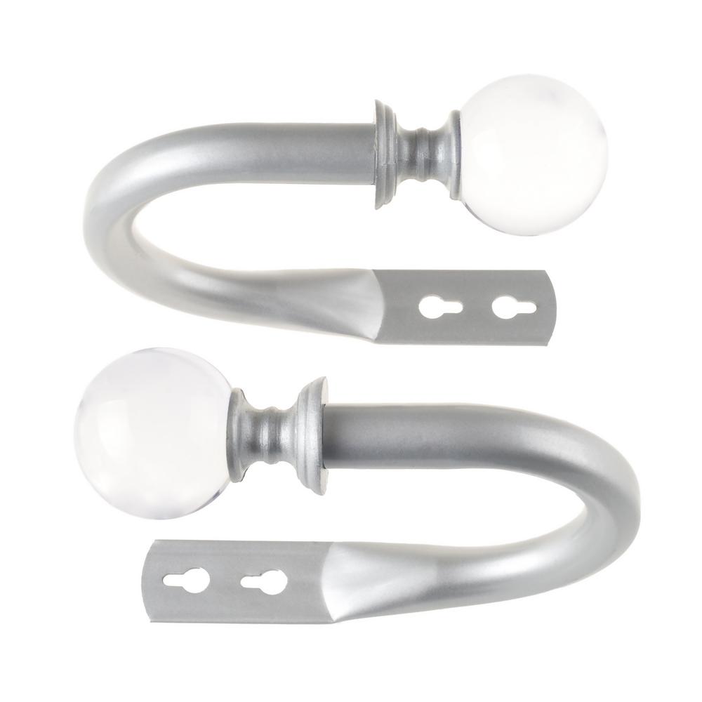 Lavish Home Crystal Ball Holdback Pair In Silver 63 5001a S The