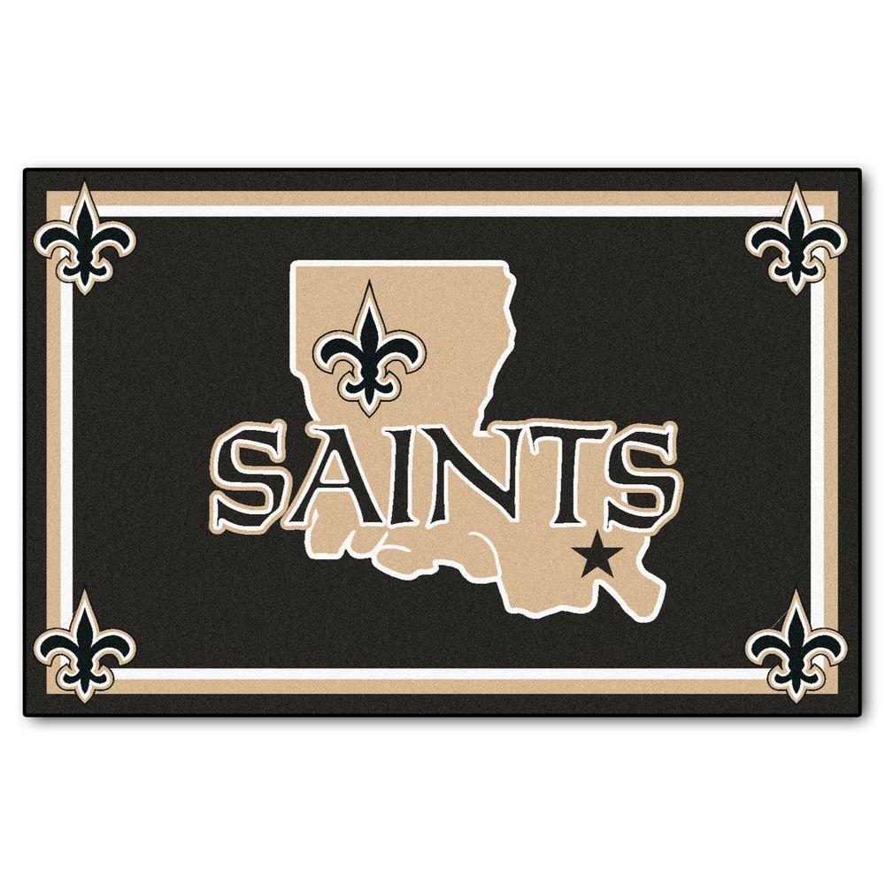 Fanmats New Orleans Saints 5 Ft X 8 Area Rug 6591 The Home Depot Fanmats New Orleans Saints 5 Ft X 8 Area Rug