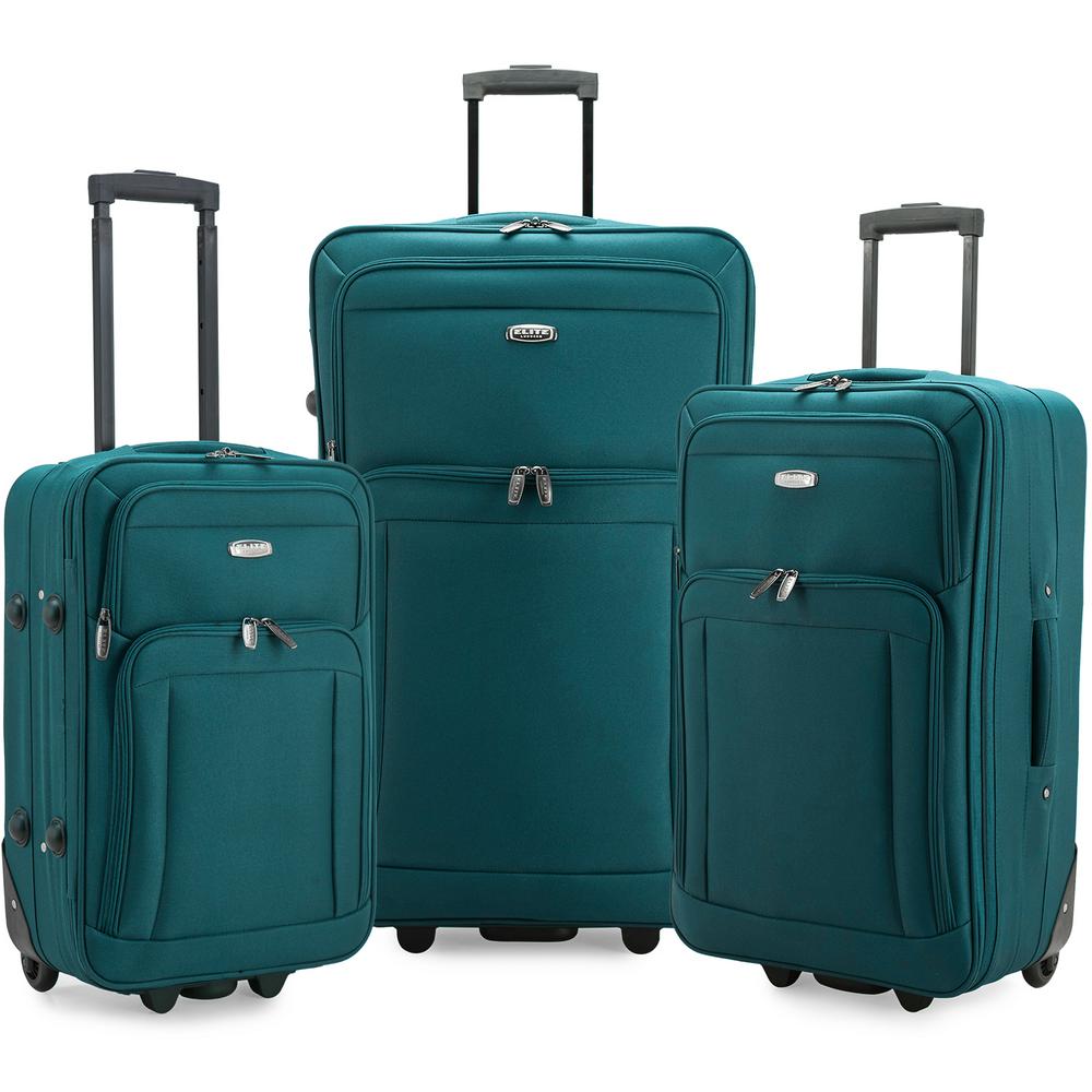 Elite Luggage Gondola 3-Piece Teal Softside Rolling Luggage-EL08133E ...