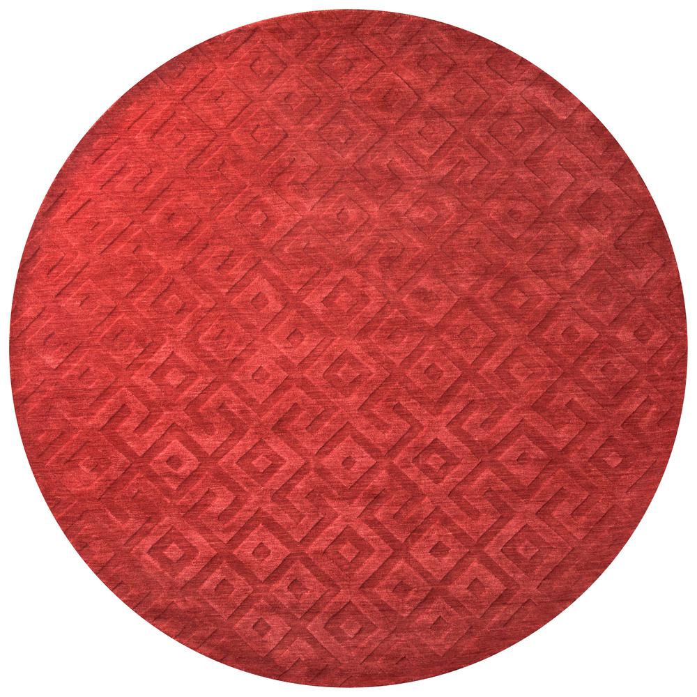 Rizzy Home Technique Red Solid 8 ft. x 8 ft. Round Area Rug