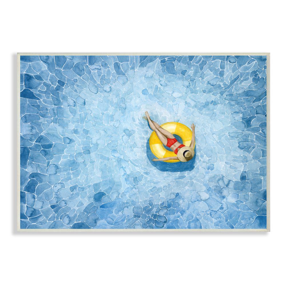 Stupell Industries Pool Floats Blue Yellow Watercolor Painting By Grace Popp Wood Abstract Wall Art 19 In X 13 In Cwp 420 Wd 13x19 The Home Depot