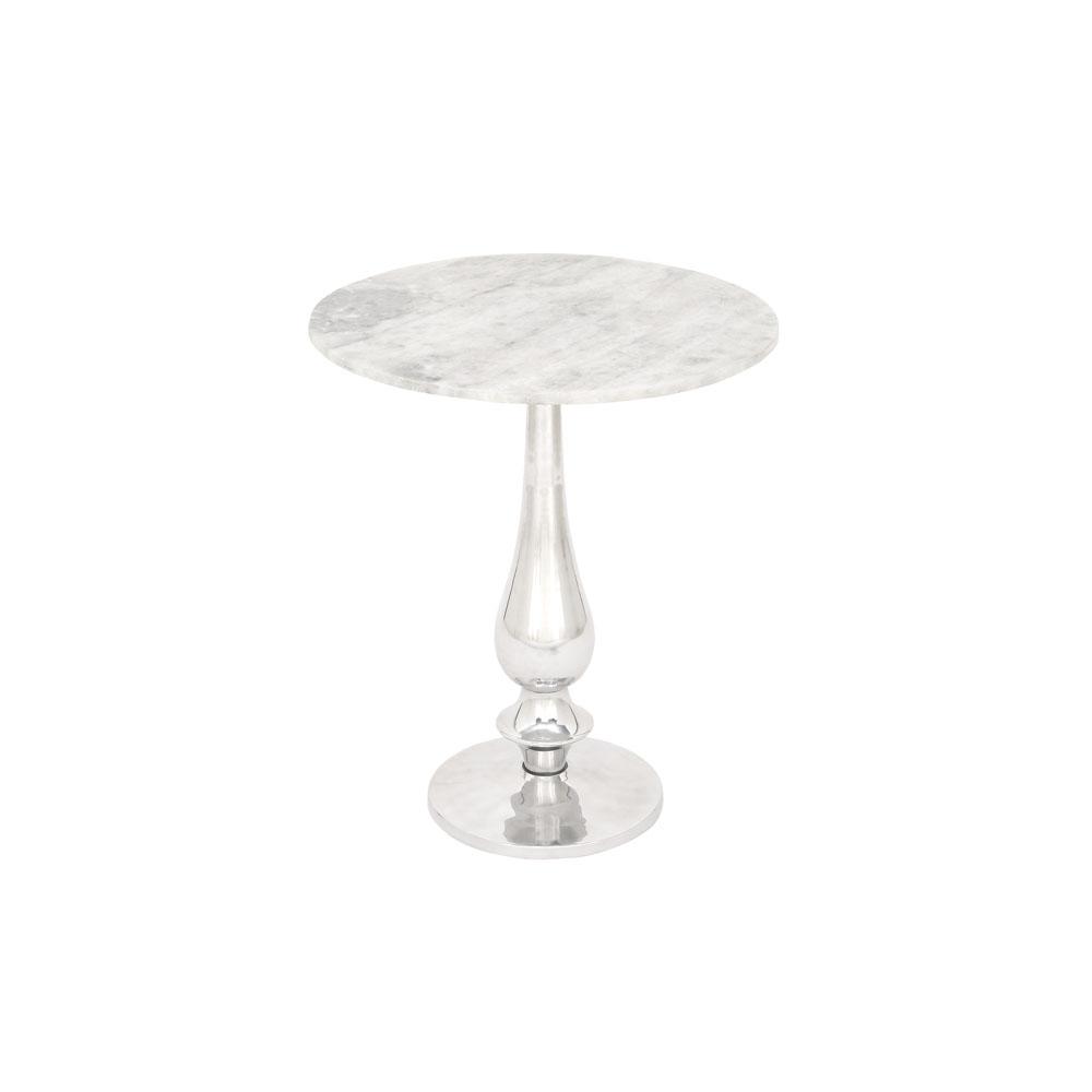 Silver Pedestal Side Table