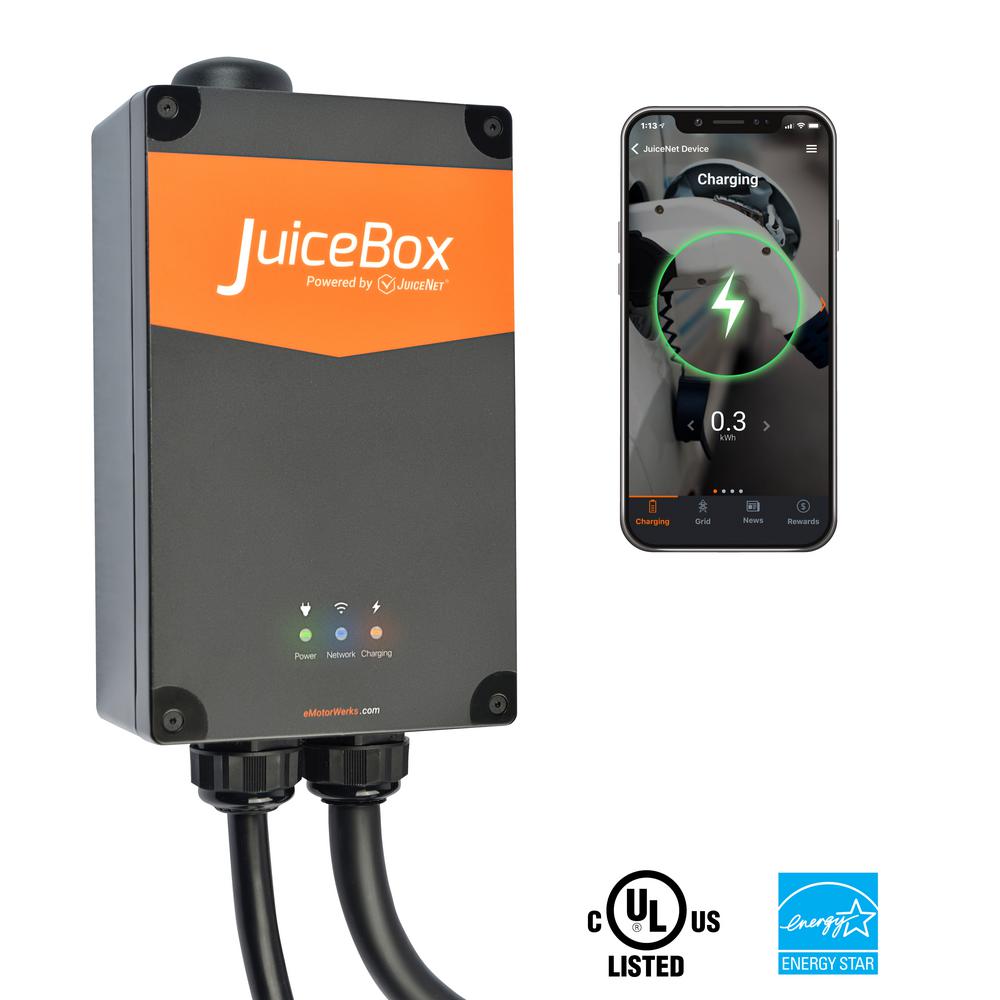 Juicebox Pro40 Wi Fi Enabled 40 Amp Electric Vehicle Charging Pro40 Wi Fi Enabled 40 Amp Electric Vehicle Charging Station With 24 Ft Cable Indoor Outdoor Plug In Installation