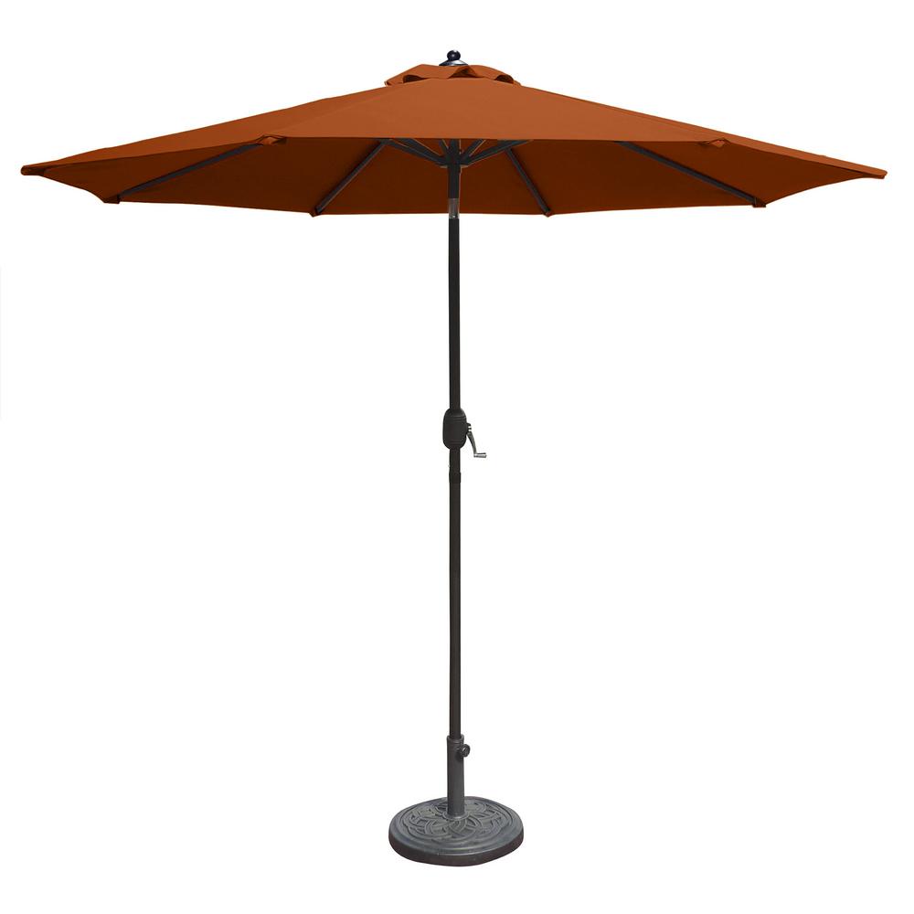 Orange 9 Ft Patio Umbrellas Patio Furniture The Home Depot