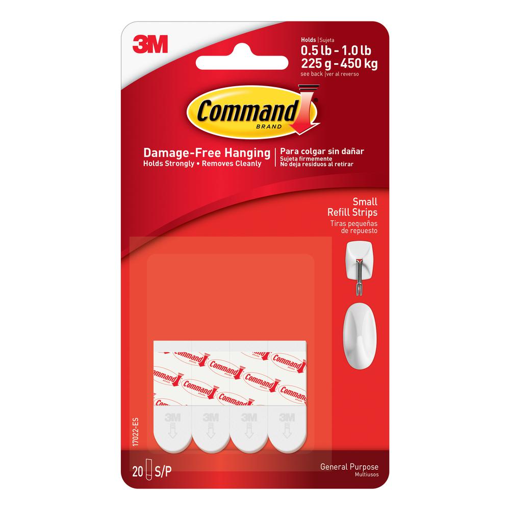 Command 1 125 In Small White Refill Strips 20 Pack 17022 Es The Small White Refill Strips 20 Pack