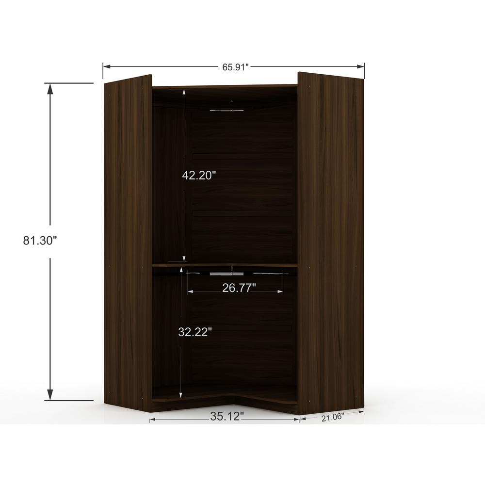 Luxor Ramsey 3 0 Brown Sectional Corner Wardrobe Closet Set Of 2