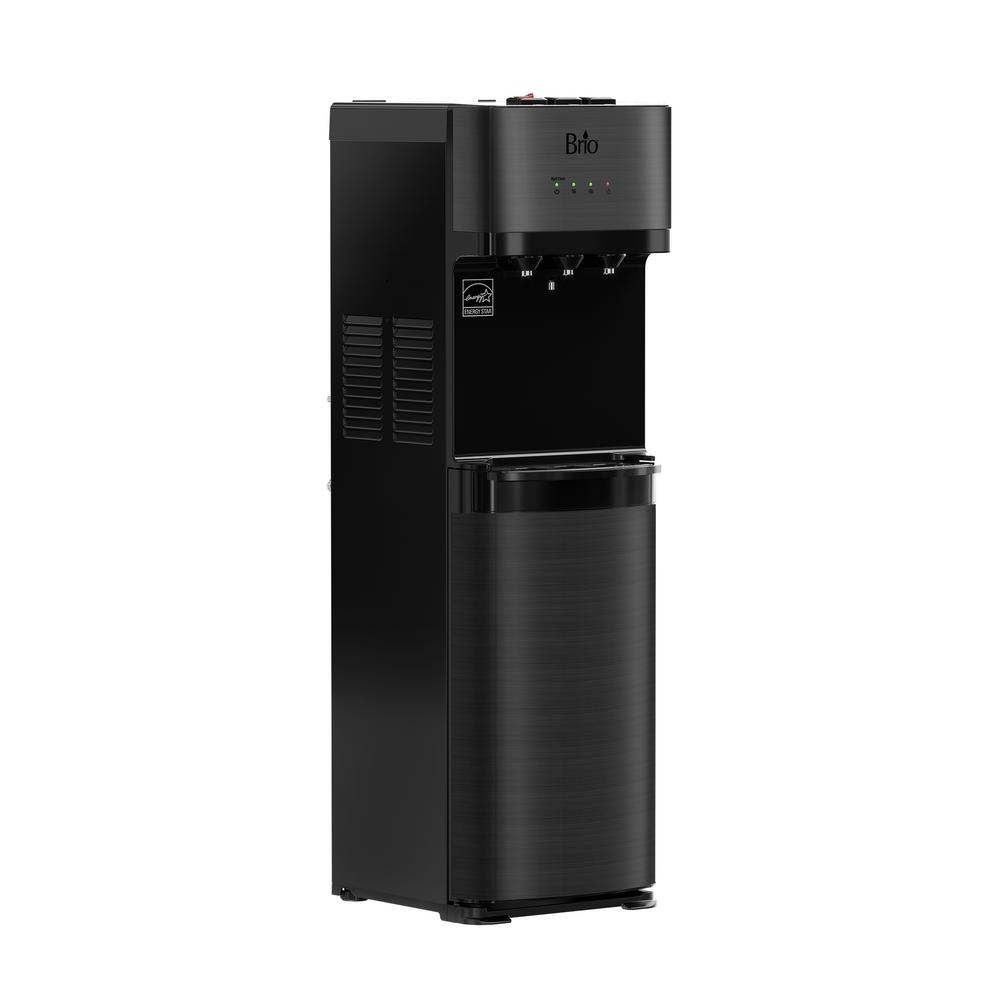 Brio 500 Series Hot, Cold and Cool Water Self Cleaning Bottom Loading Water Cooler Water Dispenser 3 Temperature Settings, Black
