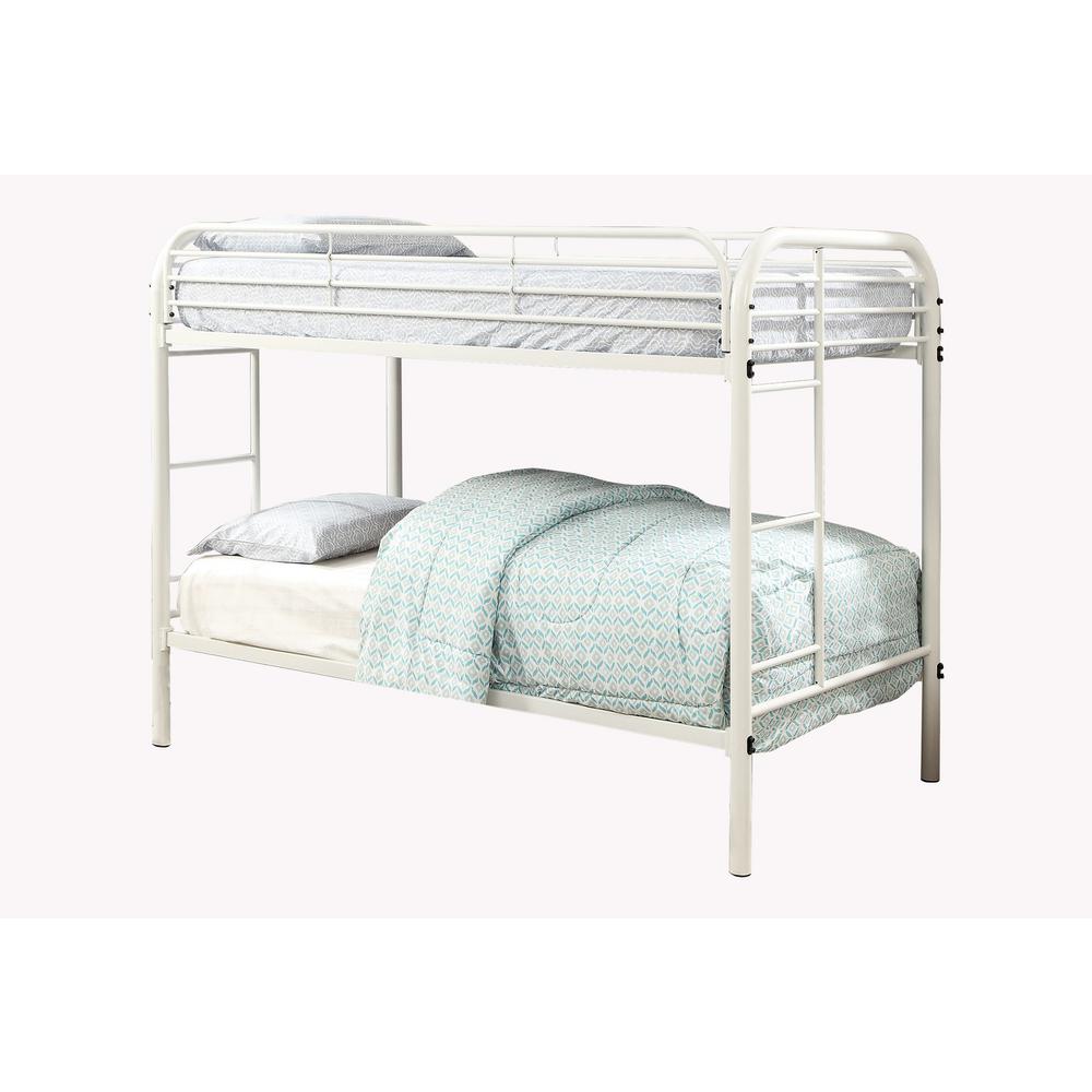 William S Home Furnishing White Opal Metal Twin Over
