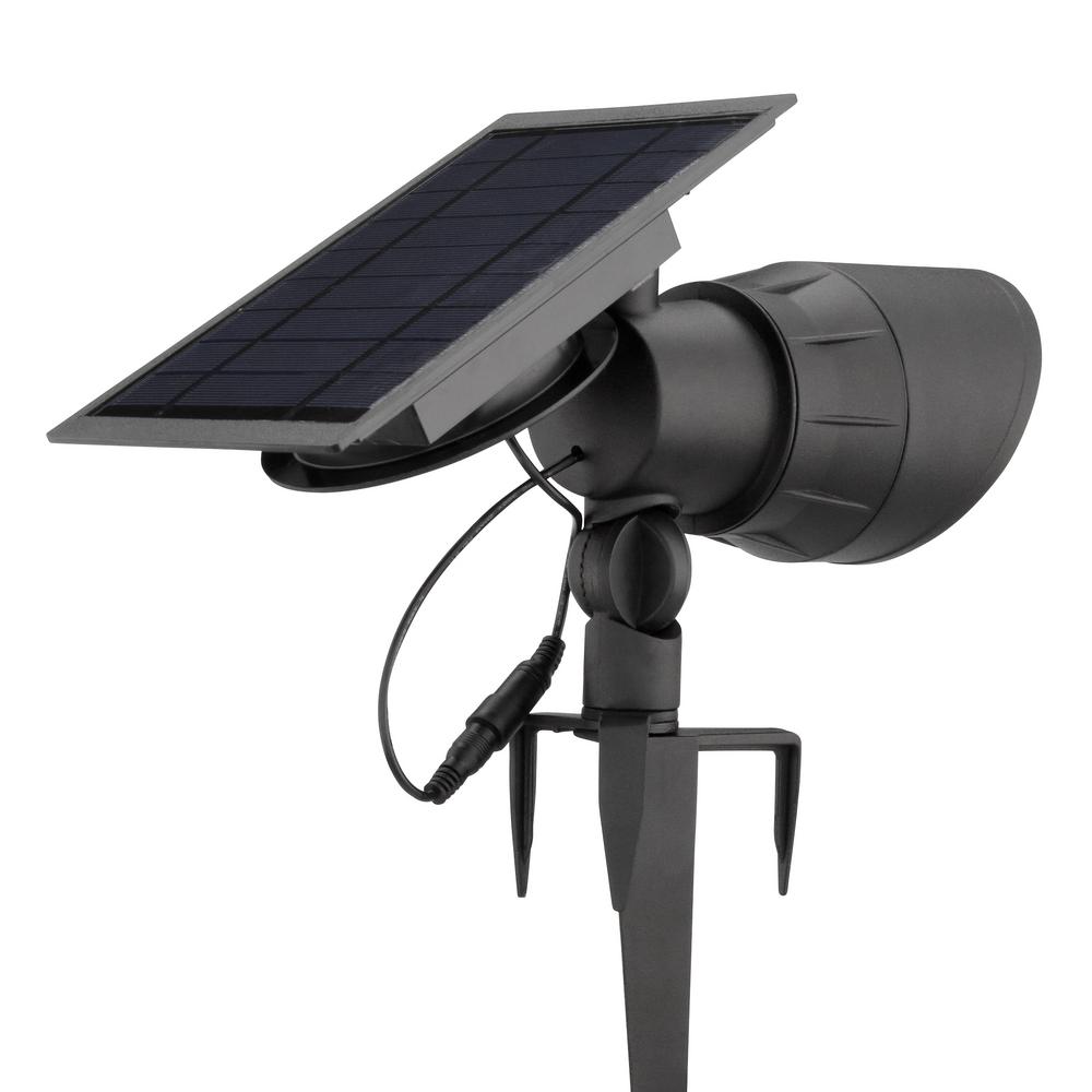Hampton Bay Solar Black Outdoor Integrated Led Warm White 100 Lumen Landscape Spotlight With Remote Panel 3000k Nxt Sl 120 C The Home Depot Hampton Bay Solar Black Outdoor, Outdoor Solar Spot Lights Home Depot