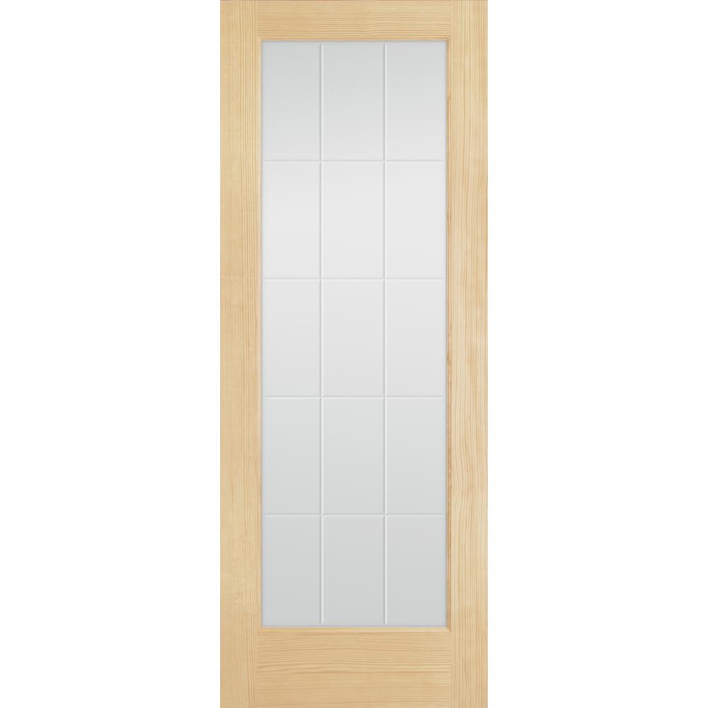 Steves & Sons 32 In. X 80 In. 15-Lite Glass Unfinished Pine Solid Core ...