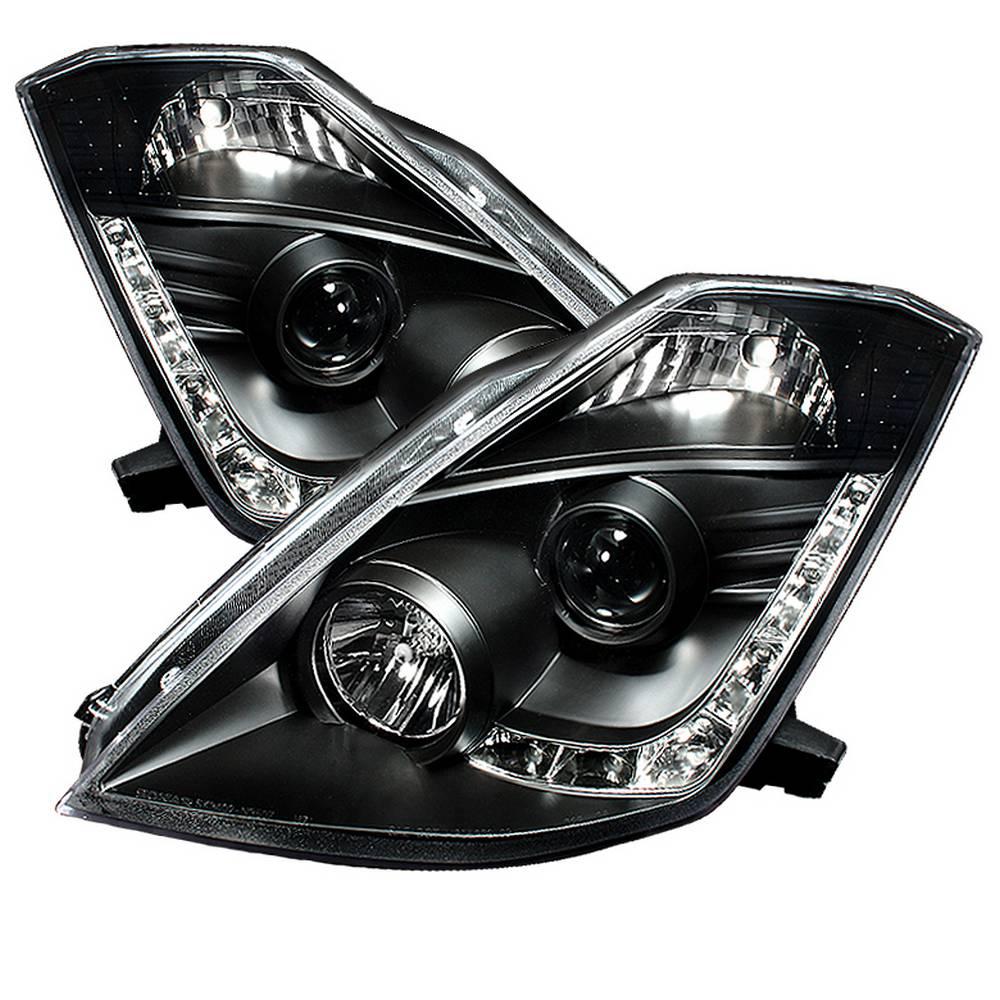 Spyder Auto Nissan 350z 03 05 Projector Headlights Xenon Hid Model Nissan 350z 03 05 Projector Headlights Xenon Hid Model Only Not Compatible With Halogen Drl Black