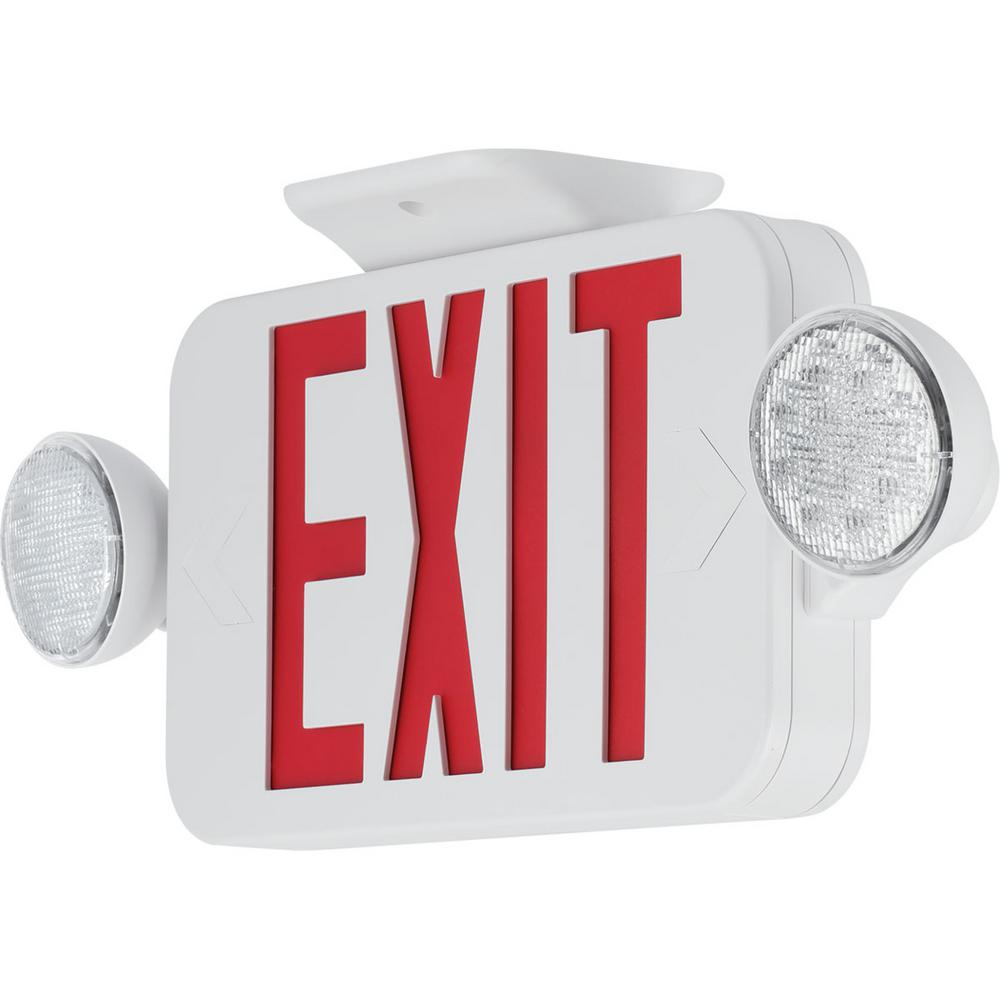 Progress Lighting 120 Volt White Integrated Led Exit Sign Pecue Ur 30