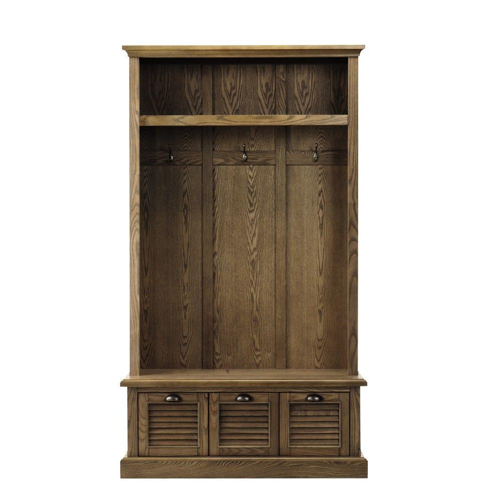 Home Decorators Collection Shutter Weathered Oak 42 W Hall Tree