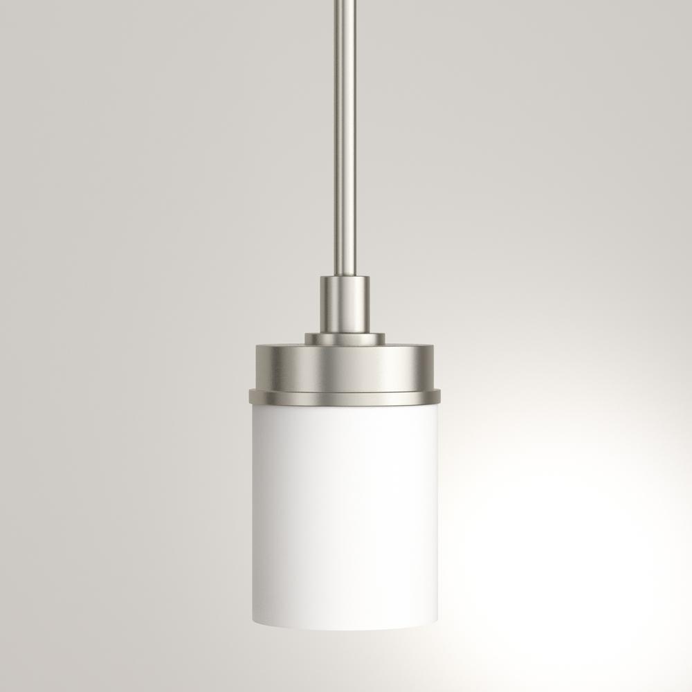 Reviews For Hampton Bay Hillcrest 1 Light Brushed Nickel Mini Pendant With Frosted Glass Shade Nb 03307 The Home Depot - Frosted Glass Mini Pendant Lights