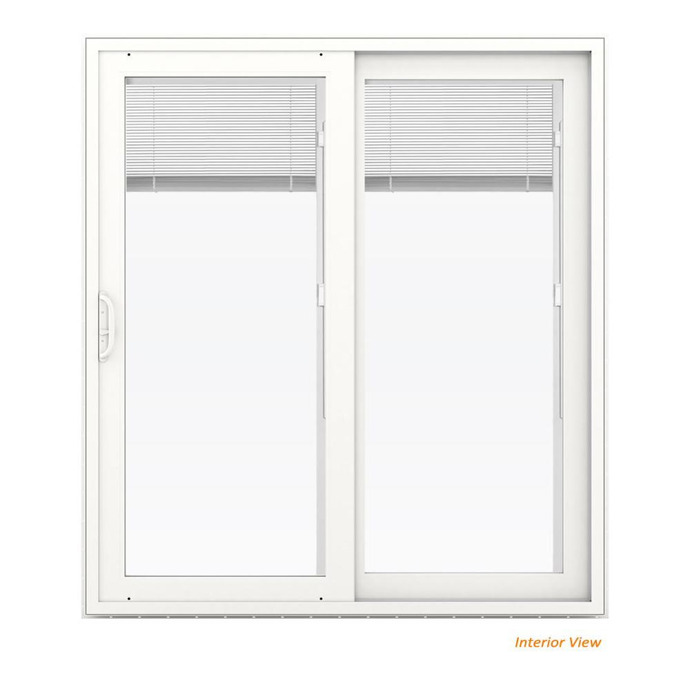 Jeld Wen 72 In X 80 In V 4500 White Vinyl Right Hand Full Lite Sliding Patio Door W Internal Blinds