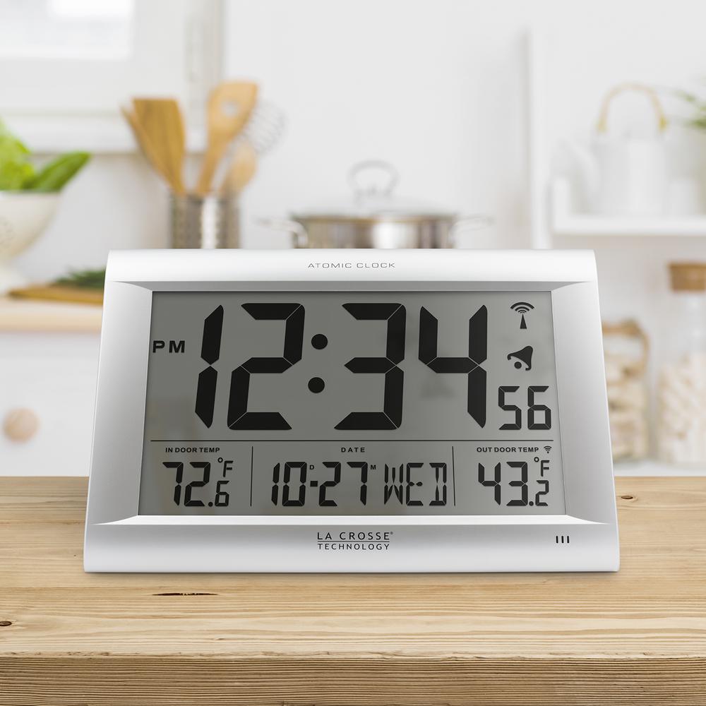 La Crosse Technology Jumbo Atomic Digital Wall Clock With Outdoor La Crosse Technology Jumbo Atomic Digital Wall Clock With Outdoor Temperature