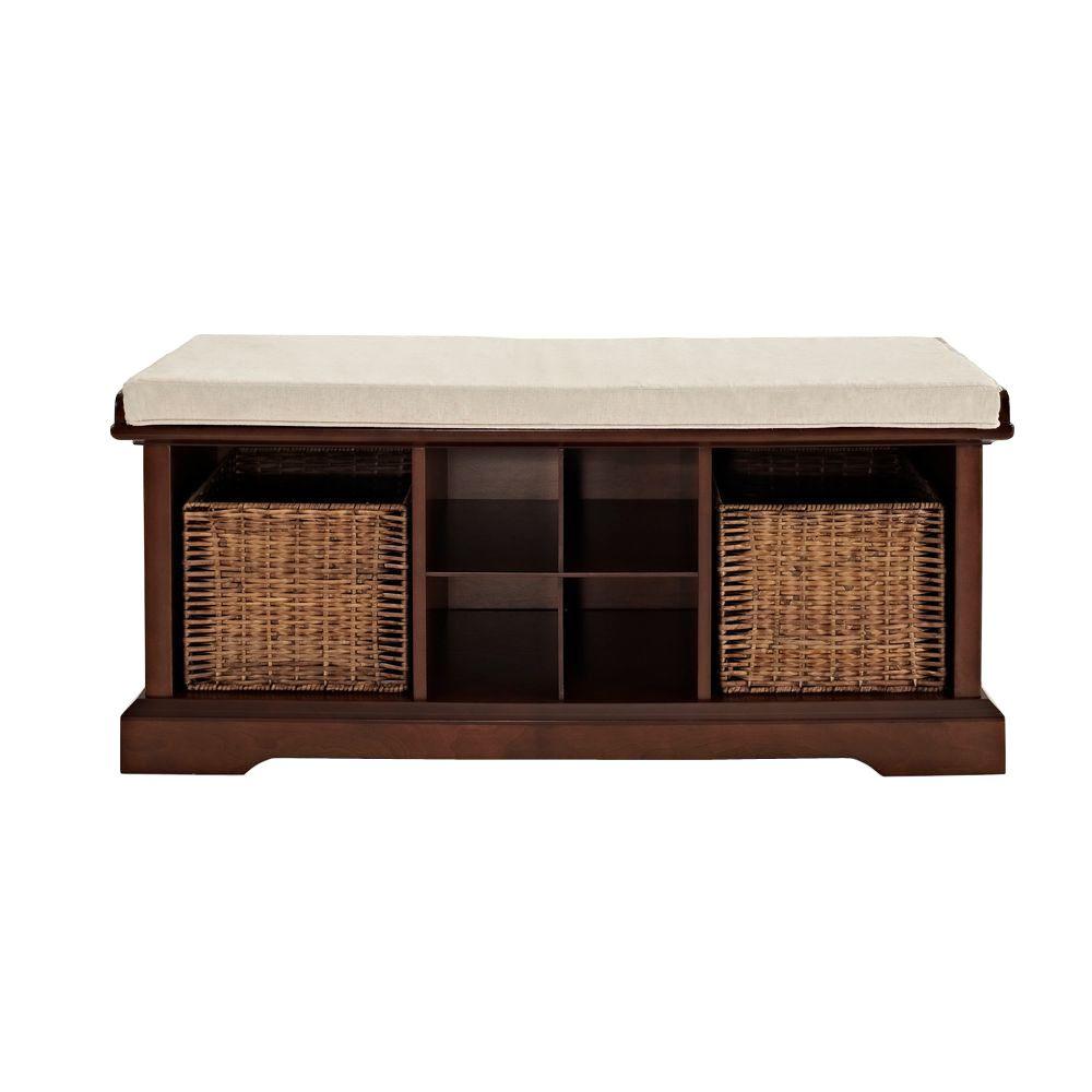 Crosley Brennan Entryway Storage Bench In White Cf6003 Wh The