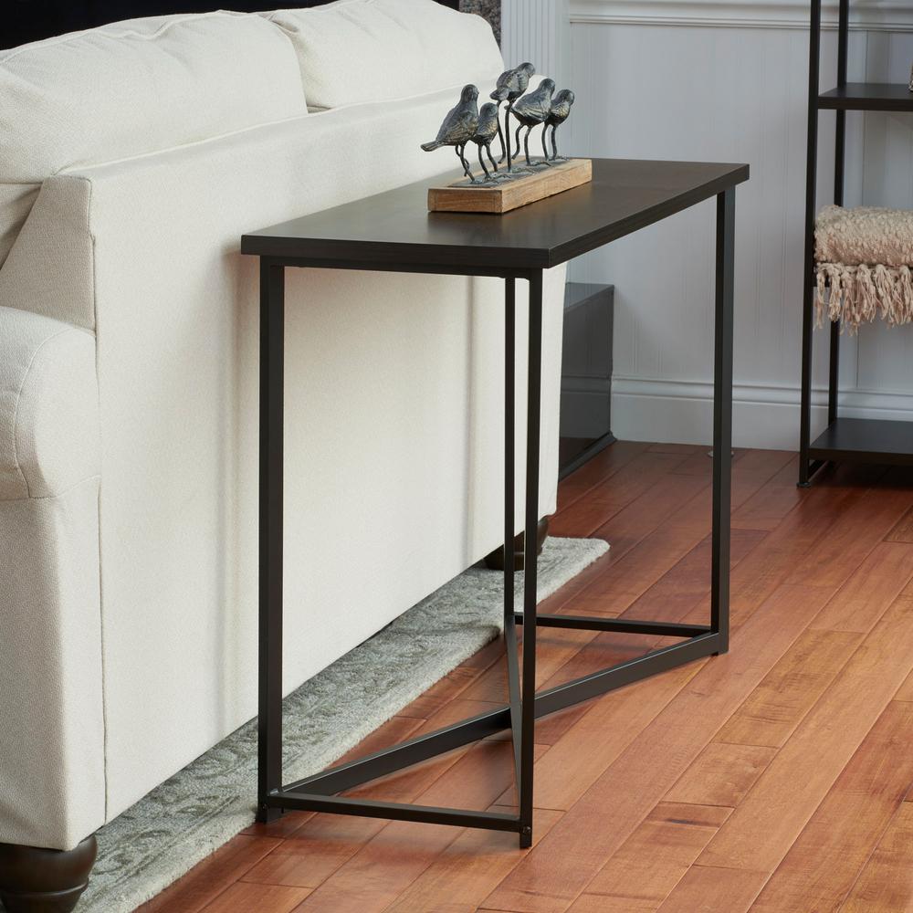 Household Essentials 45 in. Black Rectangle Wood Console Table81071