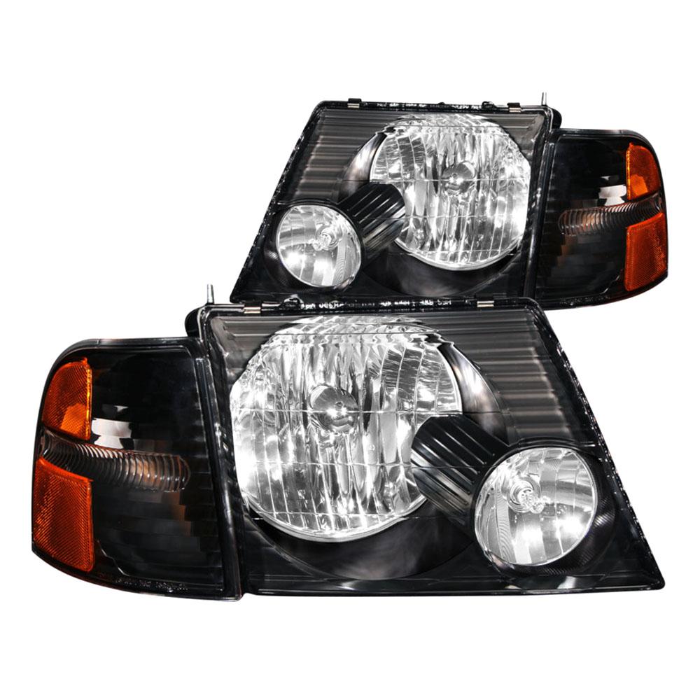 Anzo Usa 2002 2005 Ford Explorer Crystal Headlights Black W Corner 2002 2005 Ford Explorer Crystal Headlights Black W Corner Lights 2pc