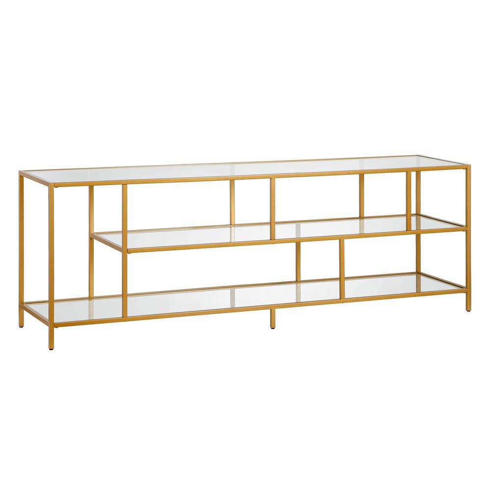 Camden&Wells - Winthrop TV Stand for TVs Up to 80" - Brass/Glass