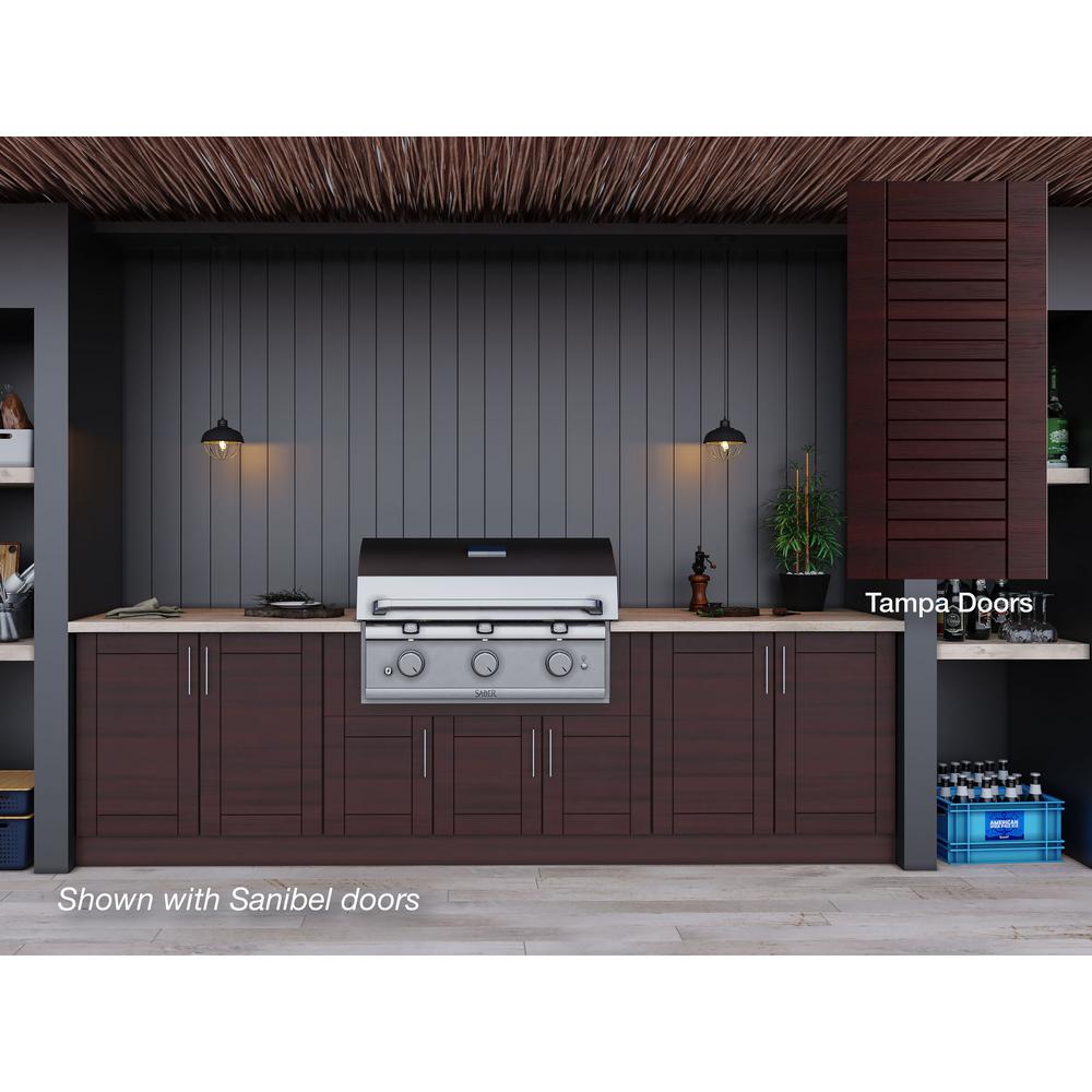 Weatherstrong Tampa Mahogany 17 Piece 12125 In X 345 In X 28 In Outdoor Kitchen Cabinet Set Wse120wm Tmh The Home Depot
