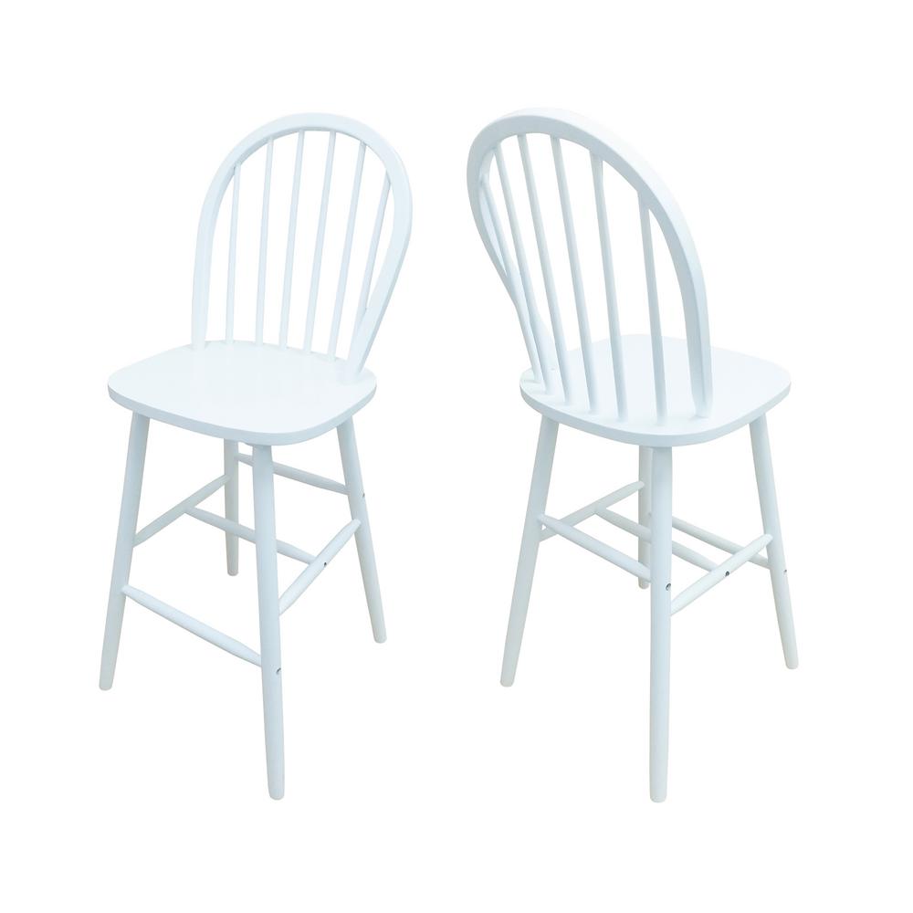 Noble House Tilbury Traditional Farmhouse 29 2 In White Wooden Noble House Tilbury Traditional Farmhouse 29 2 In White Wooden Spindle Bar Stools Set Of