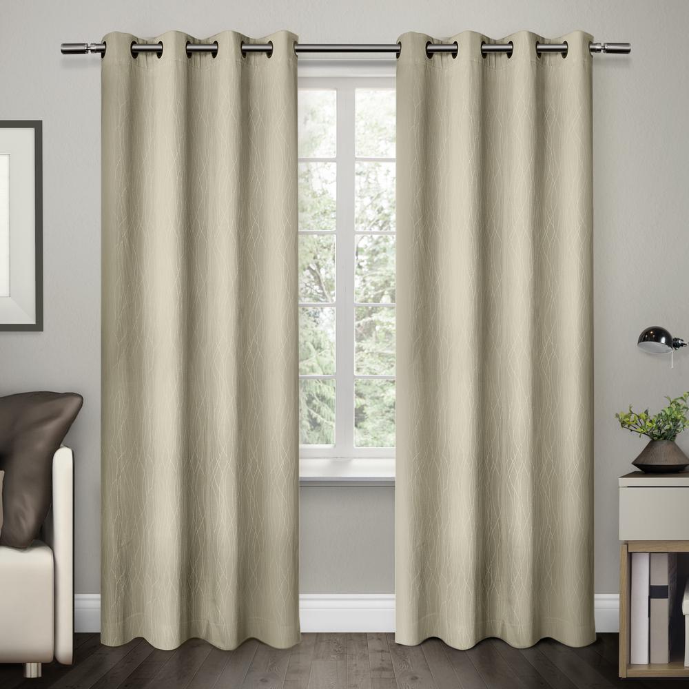 Thermal Curtains Ds Window Treatments The Home Depot Crete Off White Textured Jacquard Thermal Grommet Top Window Curtain