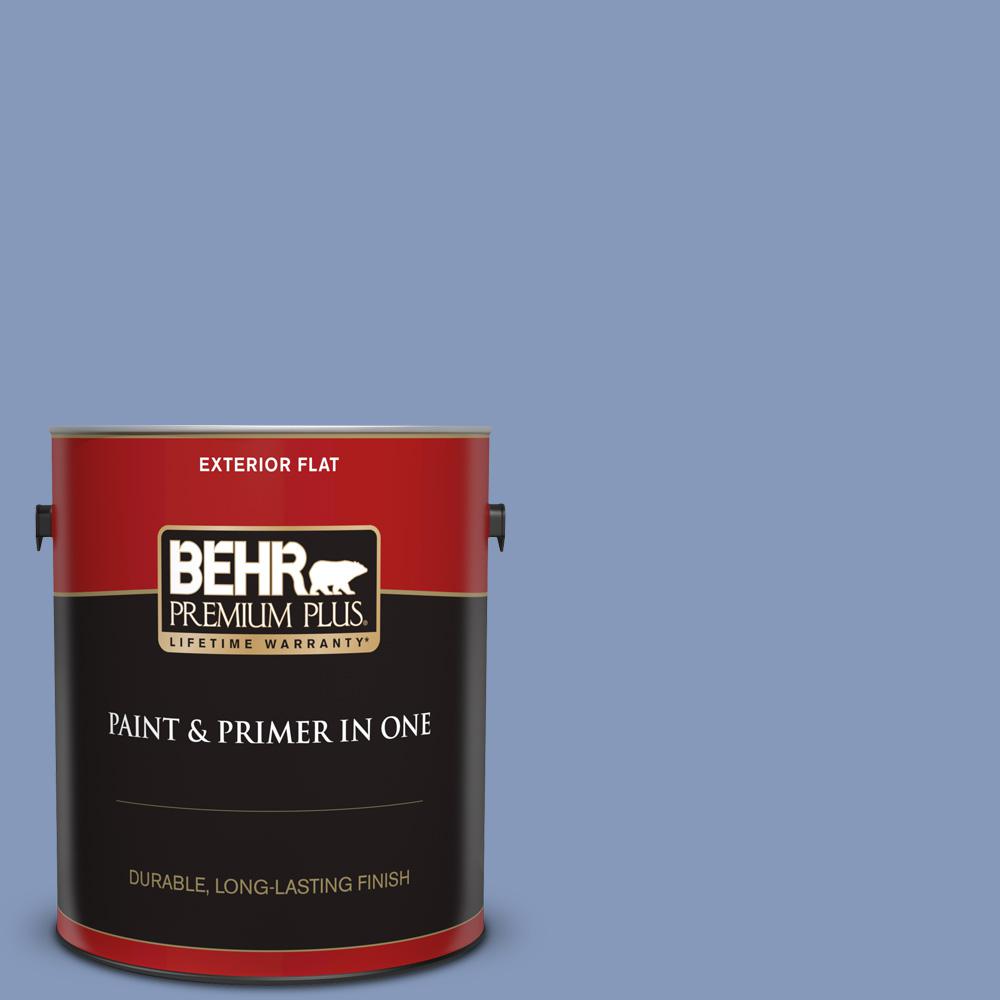 BEHR PREMIUM PLUS 1 gal. 610D5 Blueberry Popover Flat Exterior Paint