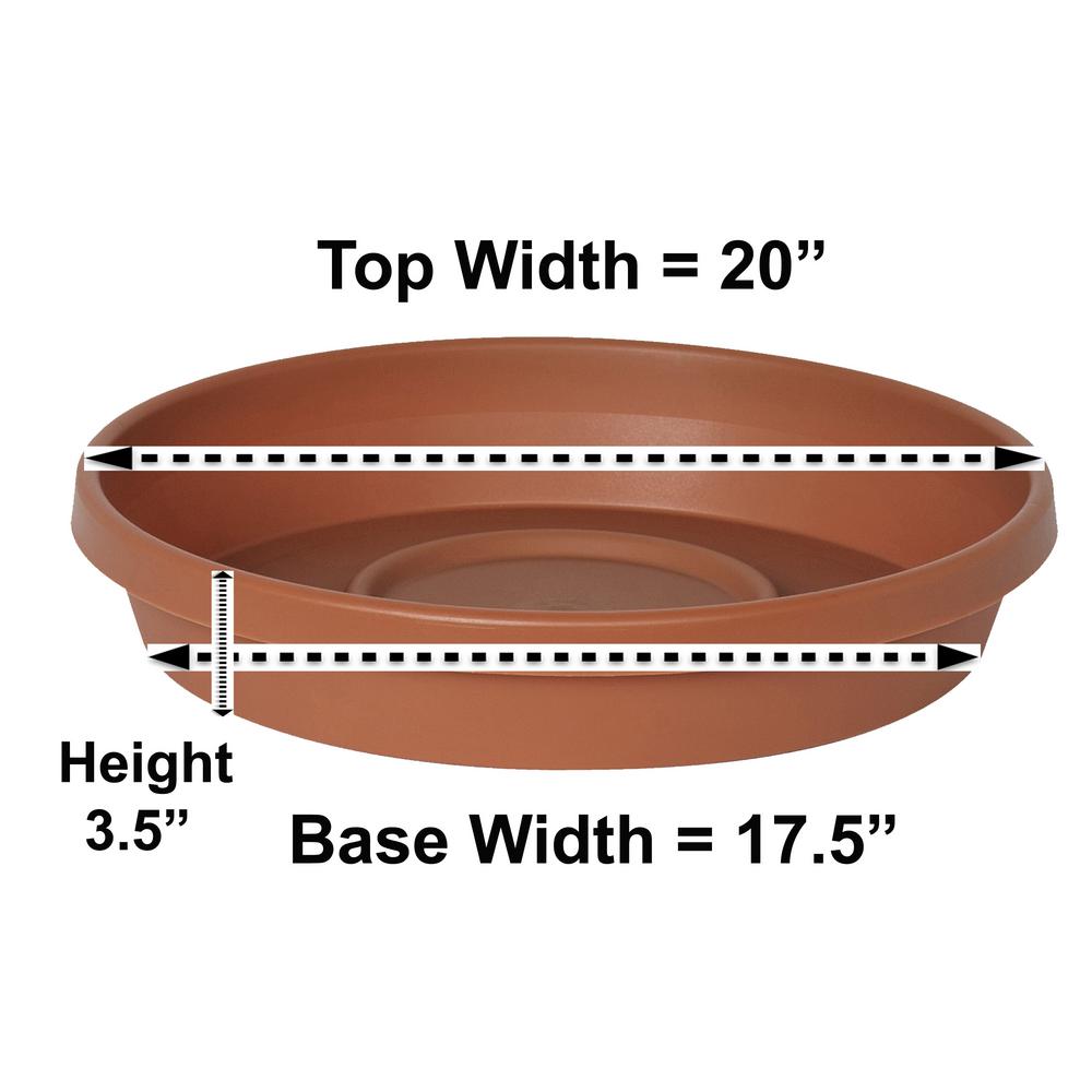 Bloem 20 in. W Terra Plastic Plant Saucer Tray in Terra Cotta51024C