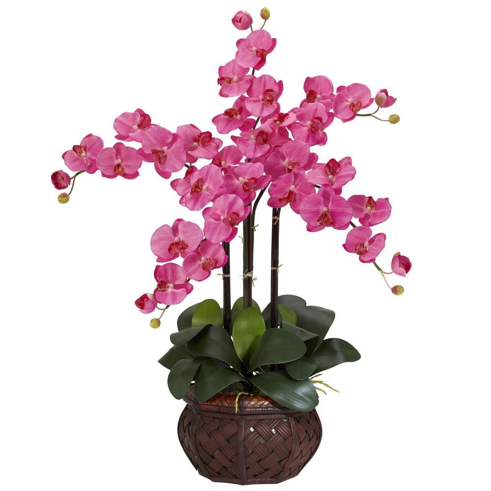 31 In H Dark Pink Phalaenopsis With Decorative Vase Silk Flower