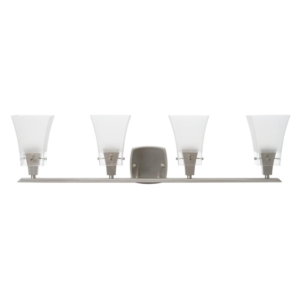 Pfister Venturi 25 Watt 4 Light Brushed Nickel Integrated Led Vanity Pfister Venturi 25 Watt 4 Light Brushed Nickel Integrated Led Vanity Bath