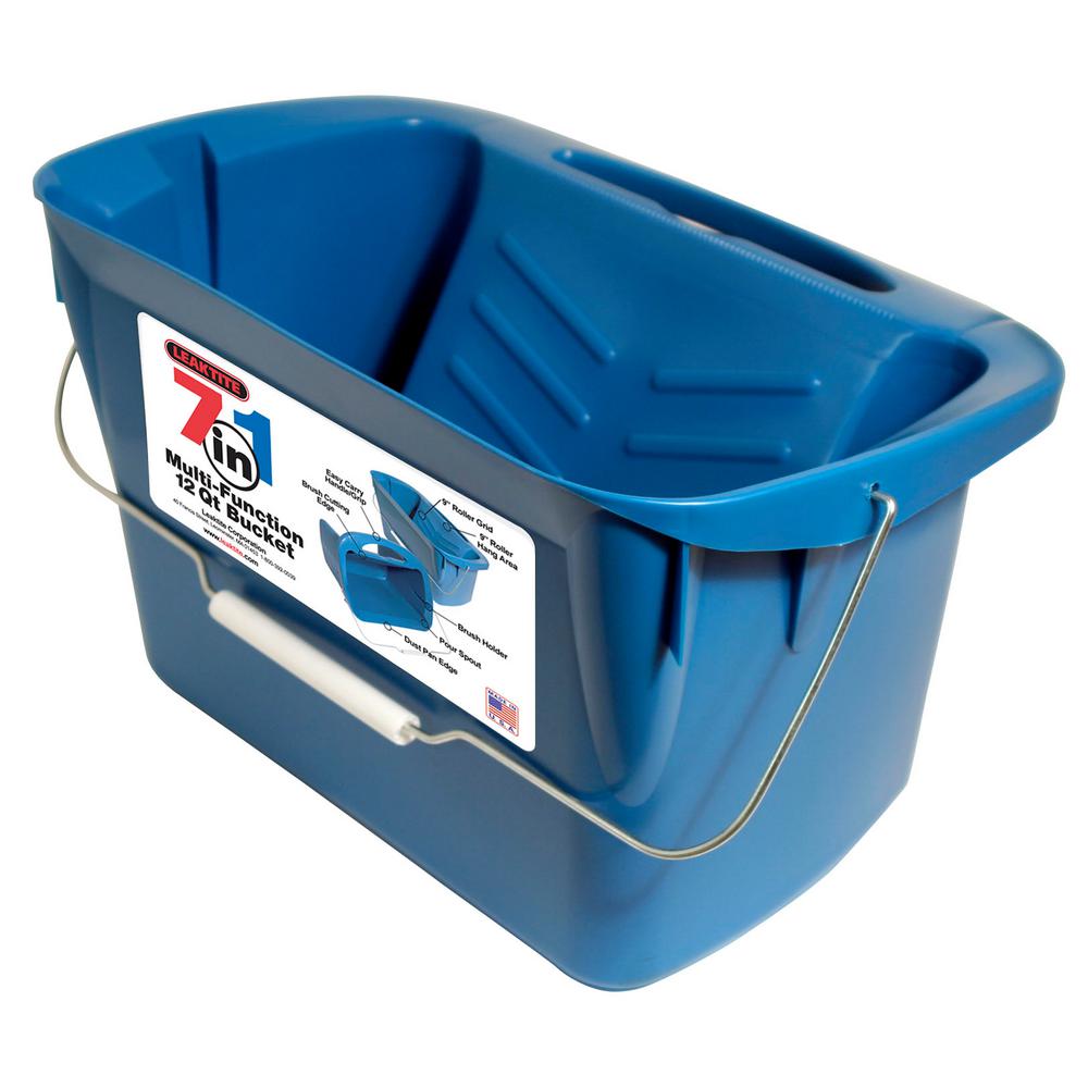 Leaktite MultiFunction 12qt. Bucket with Integrated Roller Grid