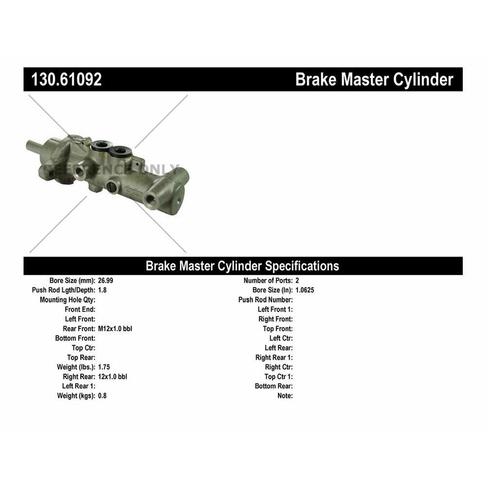 For 1997-1998 Lincoln Mark VIII Brake Master Cylinder